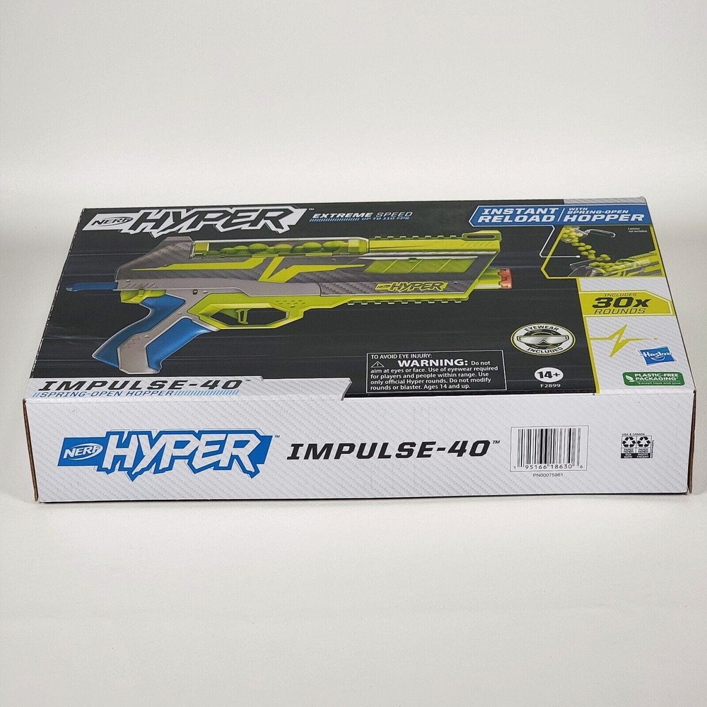 Nerf Hyper Impulse-40 Blaster Spring-Open Hopper Instant Reload 30 Rounds NEW - Picture 8 of 8